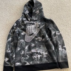 Boys Nike Black and Gray Camo Hoodie